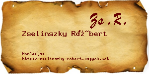 Zselinszky Róbert névjegykártya